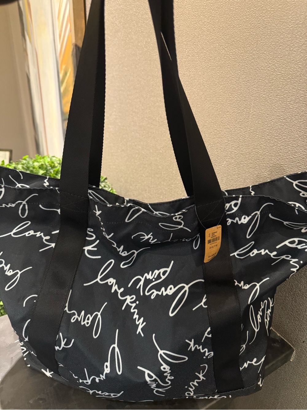 Victoria's Secret Black & White Script Tote